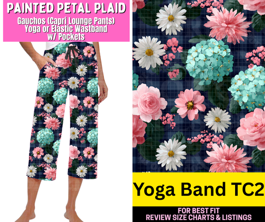 Painted Petal Plaid Capri Gauchos