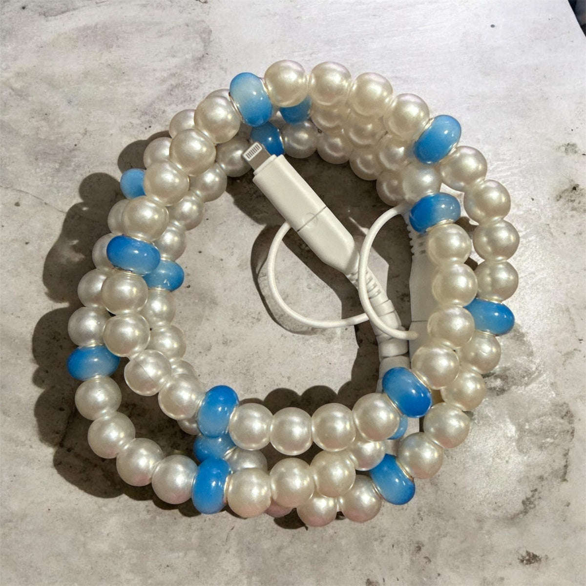 FUN DESIGNED BEADED 4-IN-1 FAST CHARGING CABLE - GREAT QUALITY AND LOTS OF COLORS