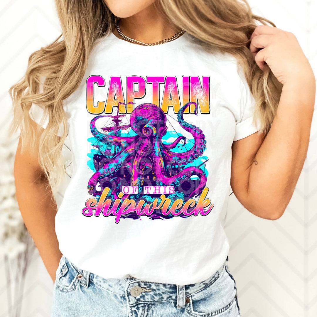 CAPTAIN OF THIS SHIPWRECK TEE