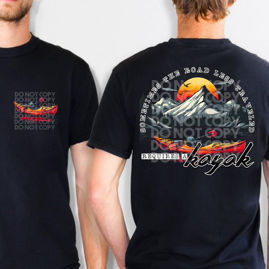 REQUIRES A KAYAK- POCKET PRINT DOUBLE SIDED TEE