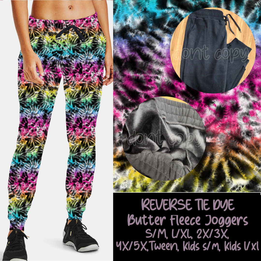 REVERSE TIE DYE - BUTTER FLEECE LINED UNISEX JOGGERS