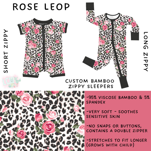 Ready to Ship - Rose Leop Short Zippy- 2T