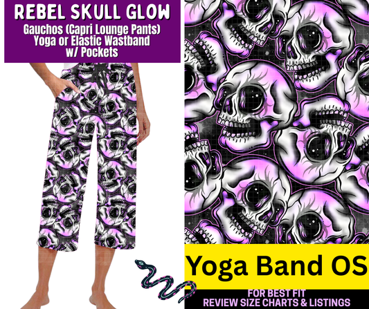 Rebel Skull Glow Capri Gauchos