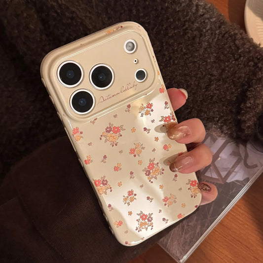 Korean Full Screen Flowers Pattern Soft Phone Case For iPhone