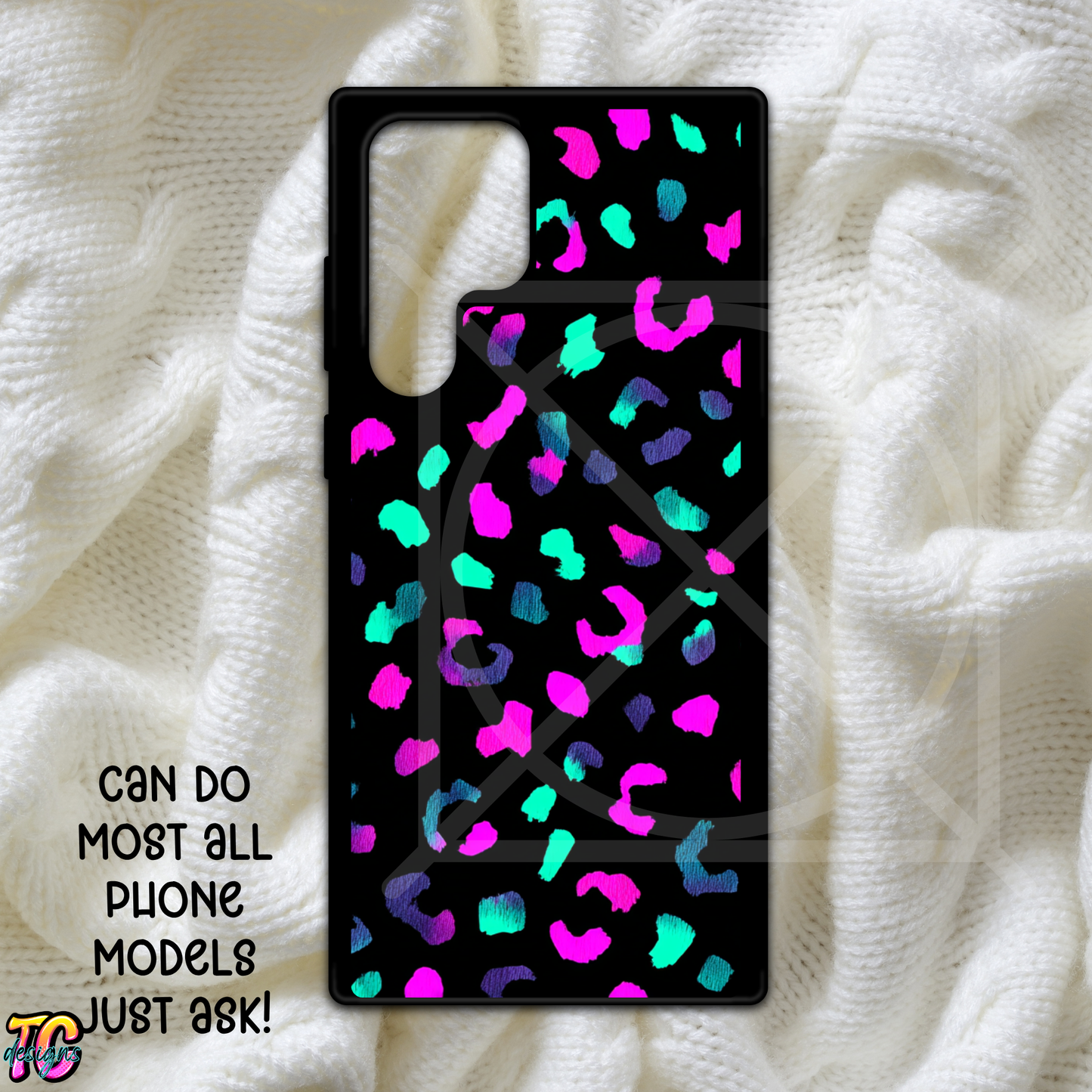 Pink & Mint Cheetah Phone Case Choose Model