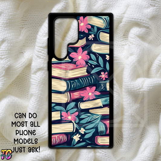 Floral Books Phone Case Choose Model