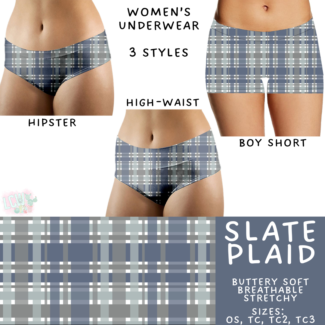 Ready to Ship Slate Plaid Women's Underwear - OS High Waist