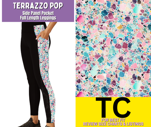 Terrazzo Pop Side Panel Pocket Full Length Leggings