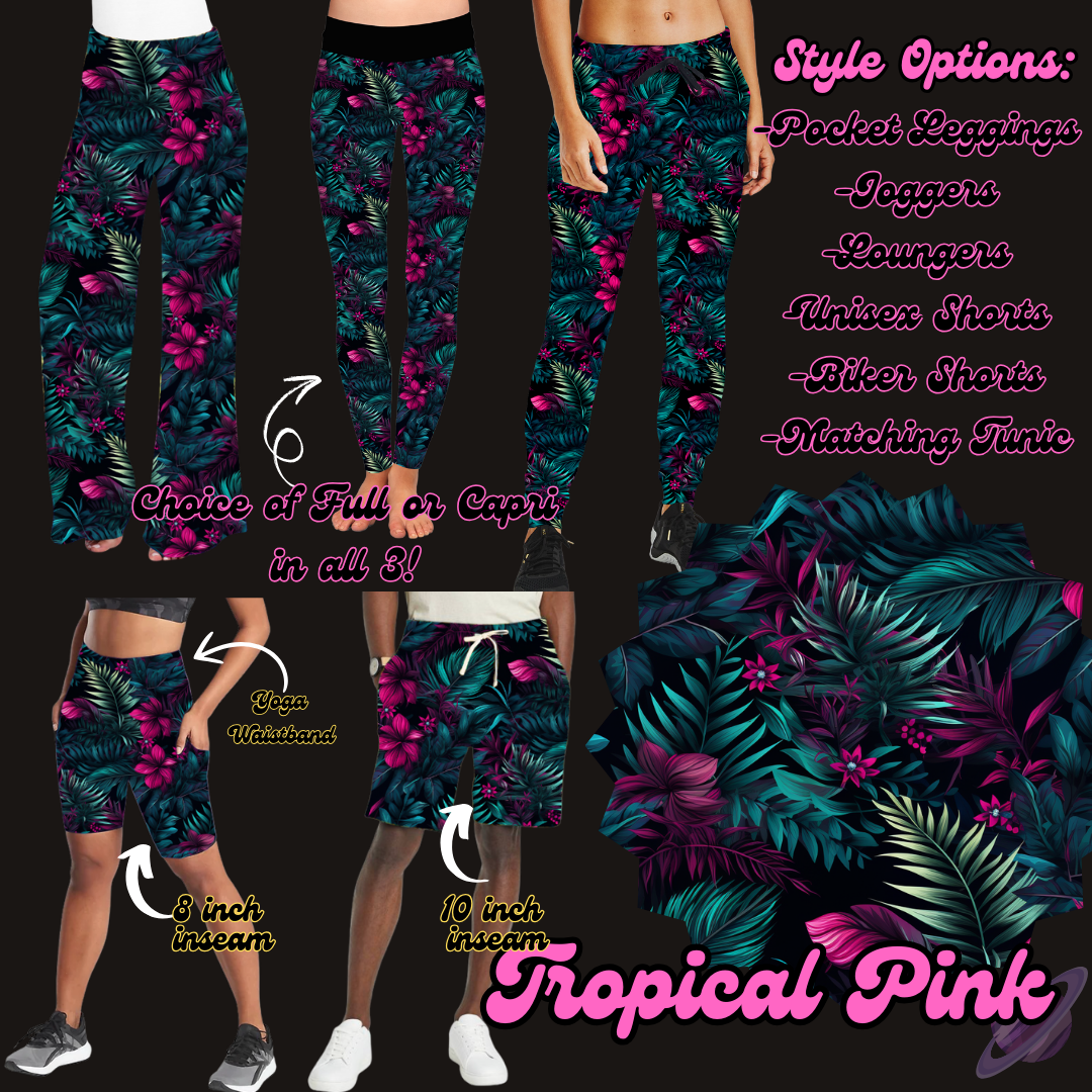 TROPICAL PINK - LEGGING/JOGGER/LOUNGER/SHORTS - PRETTY RUN PREORDER CLOSING 3/21