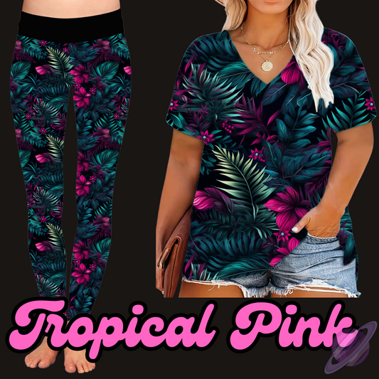 TROPICAL PINK - V-NECK TUNIC - PRETTY RUN PREORDER CLOSING 3/21