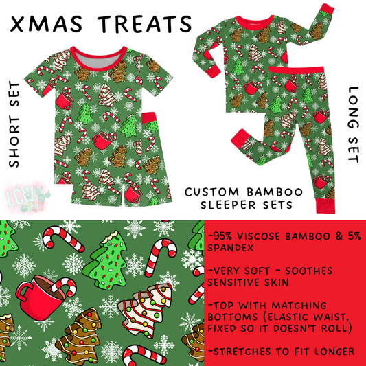 Ready to Ship - Xmas Treats Bamboo Long Sleeper Set - 3T & 4T