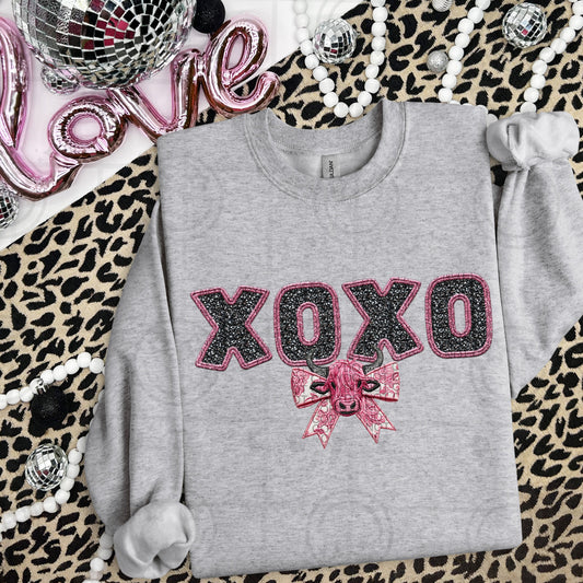 XOXO PINK HIGHLAND SWEATSHIRT