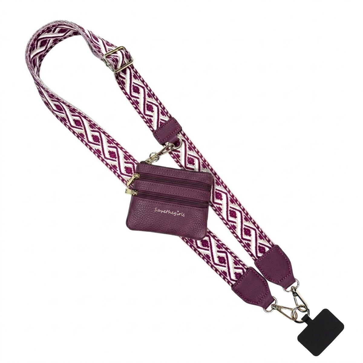 Clip & Go Strap w/Zippered Pouch XOXO