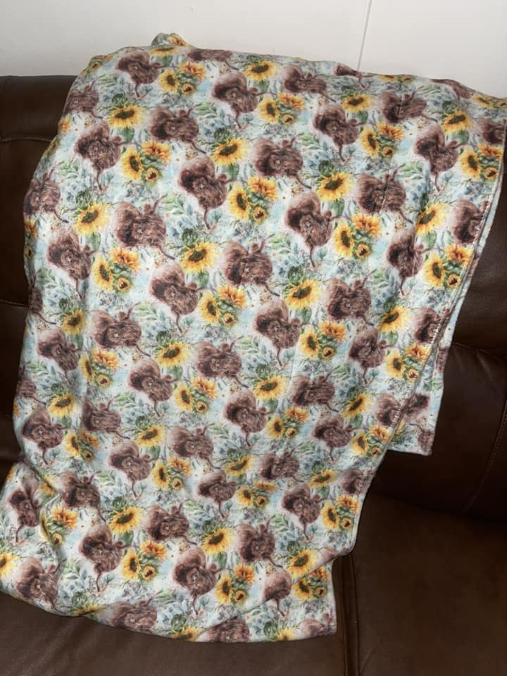 FLORAL PUPPIES- GIANT SHAREABLE THROW BLANKET