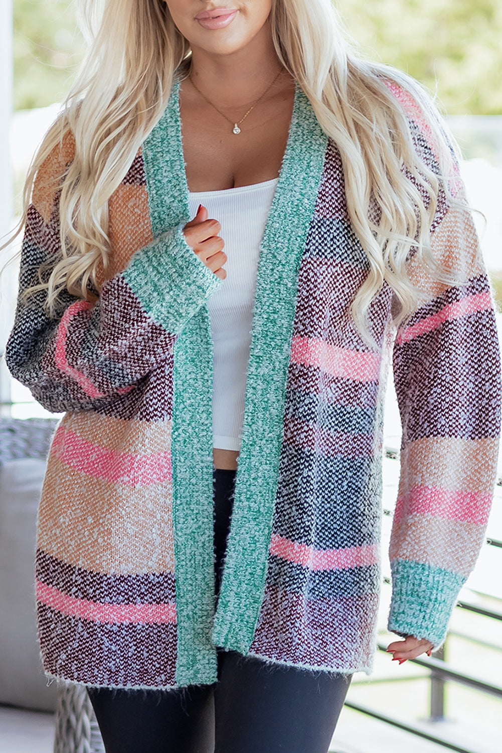Elsa Slit Open Front Cardigan