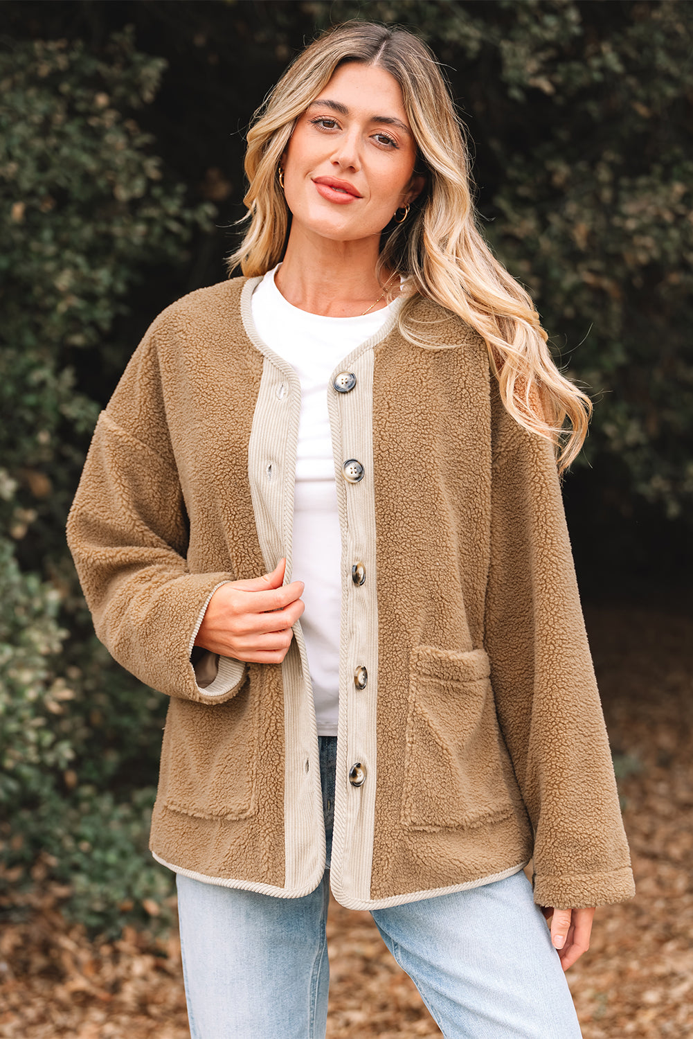 Lilisha Corduroy Edge Patchwork Jacket