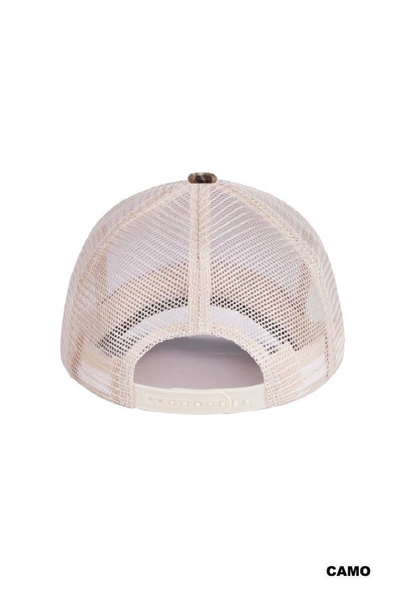 CAMO EXPENSIVE & DIFFICULT MESH SNAPBACK HAT