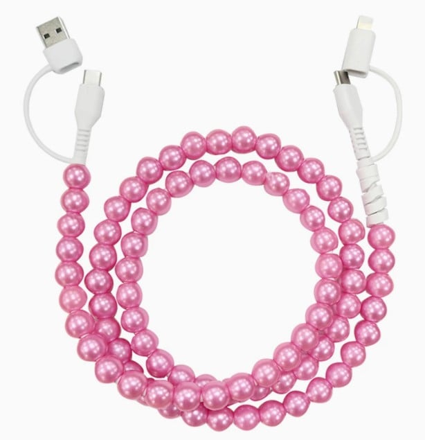 SOLID COLOR BEADED 4-IN-1 FAST CHARGING CABLE - GREAT QUALITY AND LOTS OF COLORS