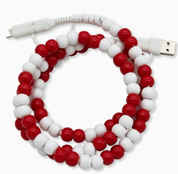 FUN DESIGNED BEADED 4-IN-1 FAST CHARGING CABLE - GREAT QUALITY AND LOTS OF COLORS