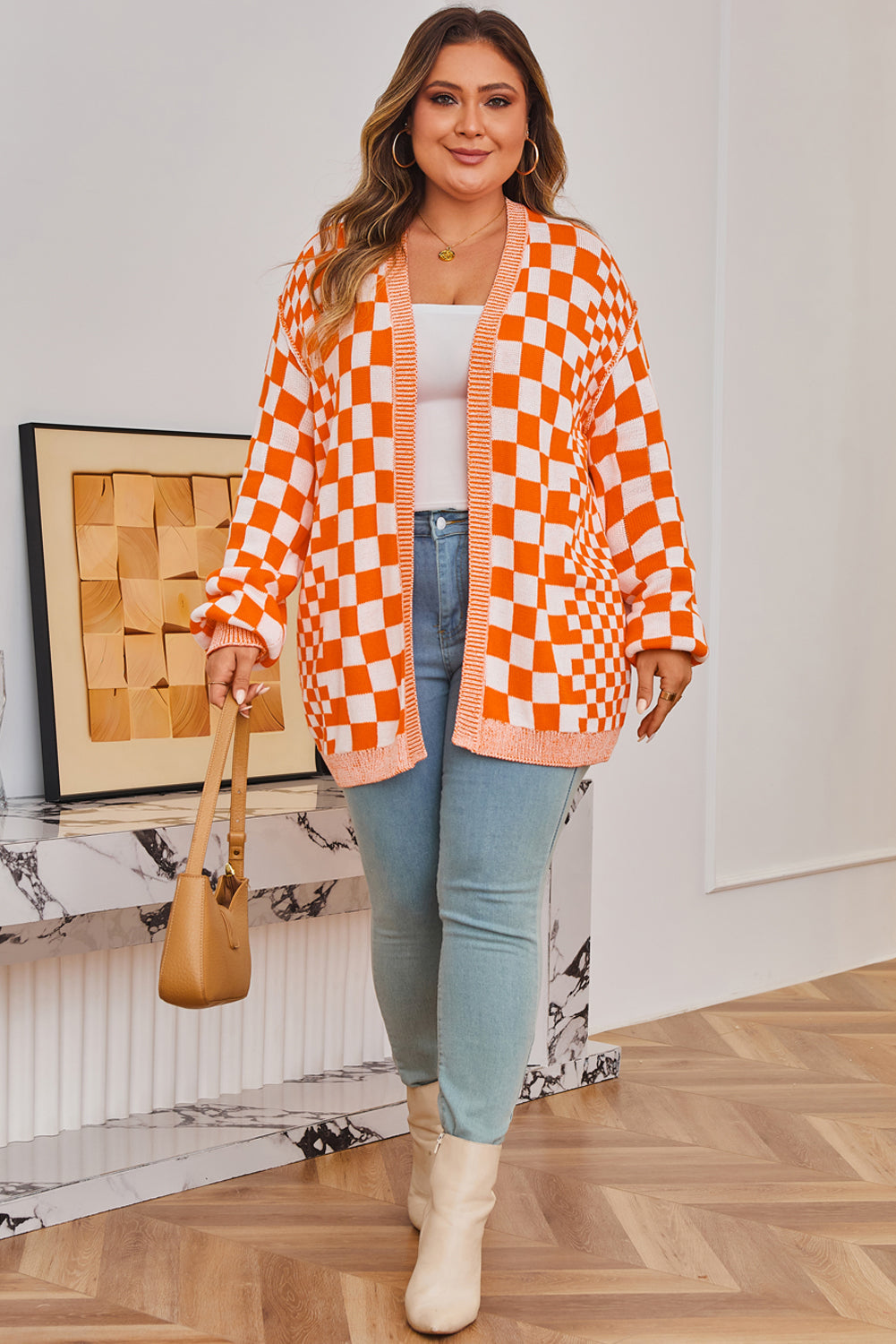 Rosalyn Drop Shoulder Open PLUS Cardigan