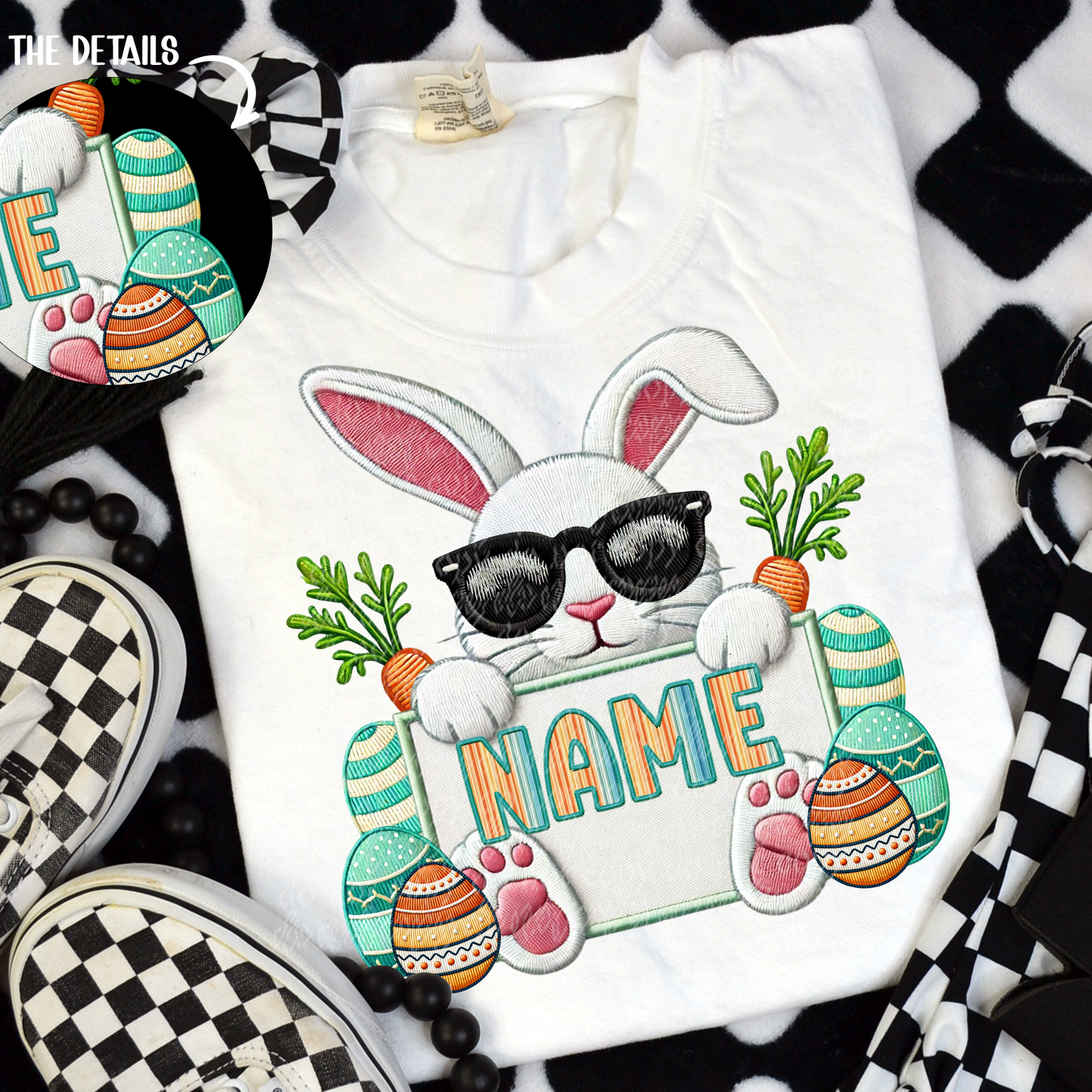 BOY BUNNY CUSTOM NAME TEE (PUT NAME IN THE NOTES)