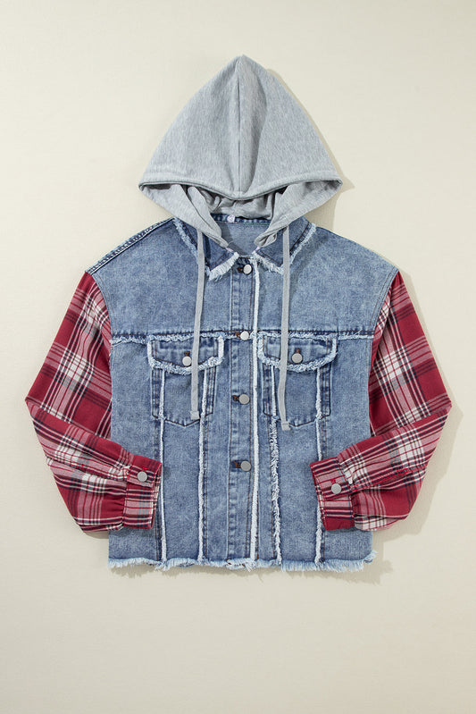 Olivia Hooded Raw Hem Jacket