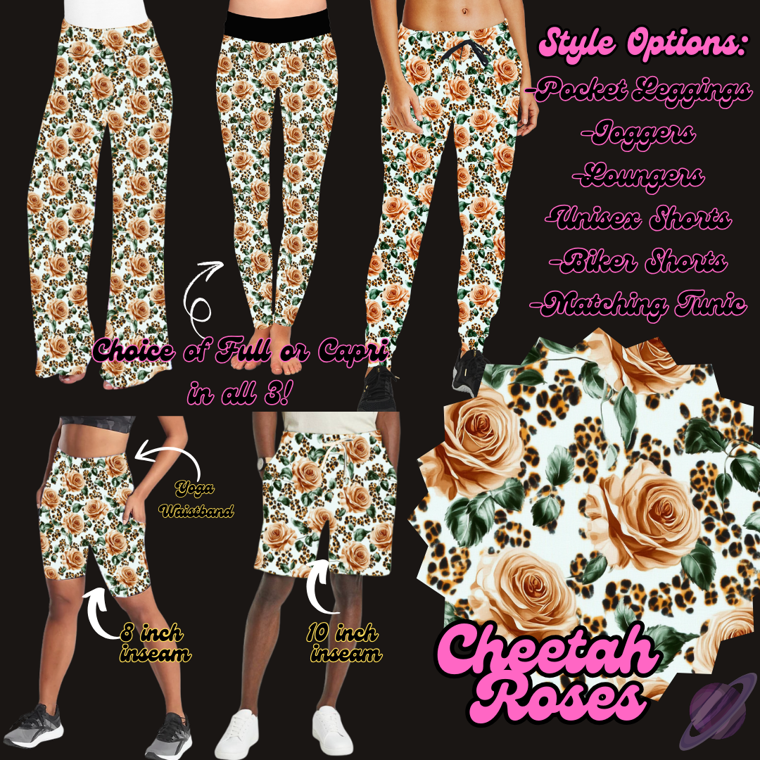 CHEETAH ROSES - LEGGING/JOGGER/LOUNGER/SHORTS - PRETTY RUN PREORDER CLOSING 3/21