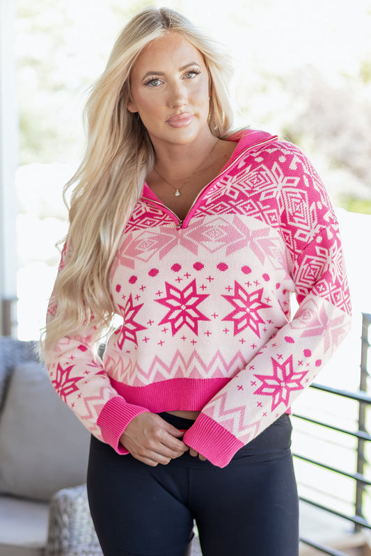 Mila Quarter Zip Collard Sweater