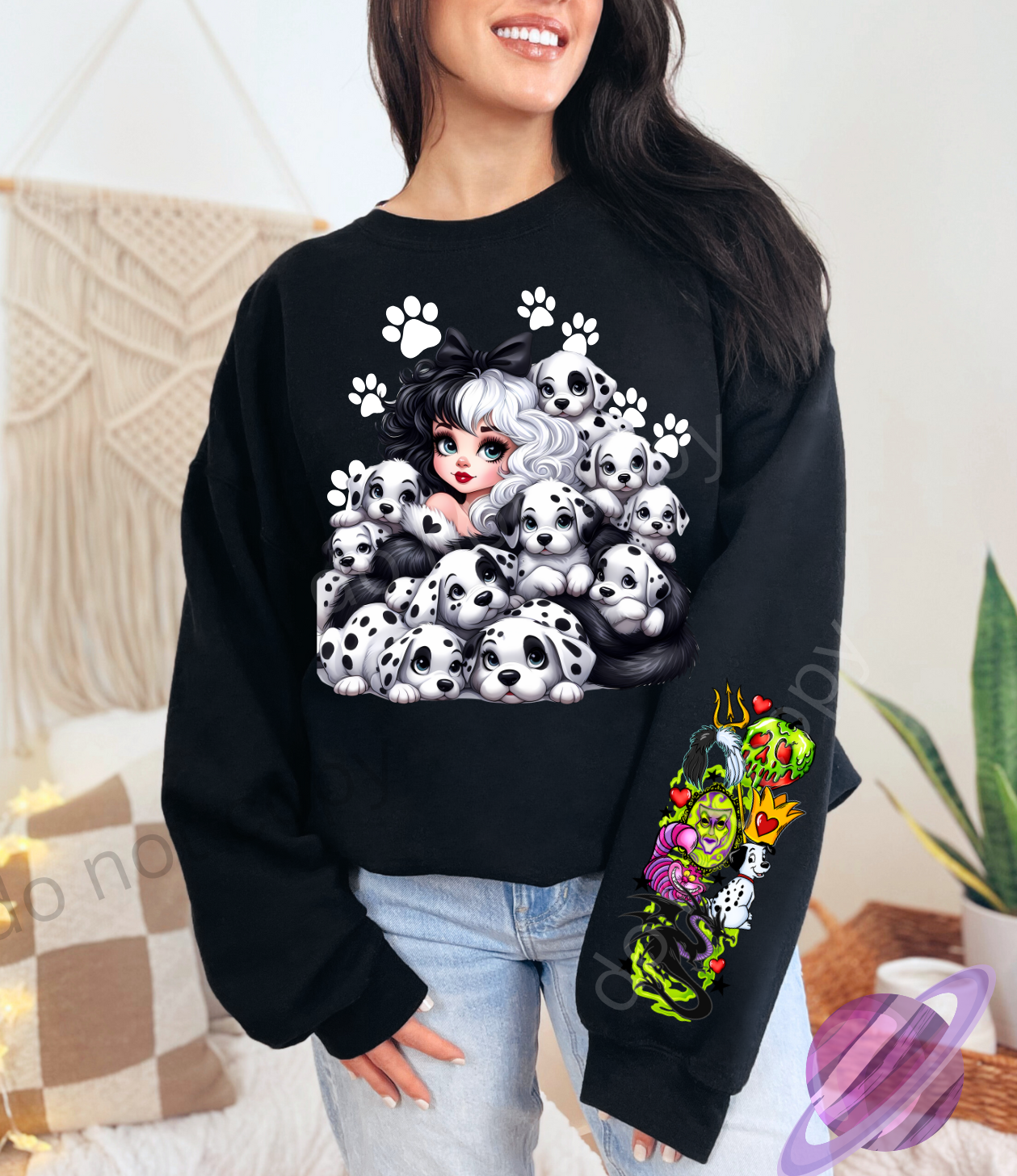 DE VIL 2- VILL BABY SWEATSHIRT W/ SLEEVE PRINT