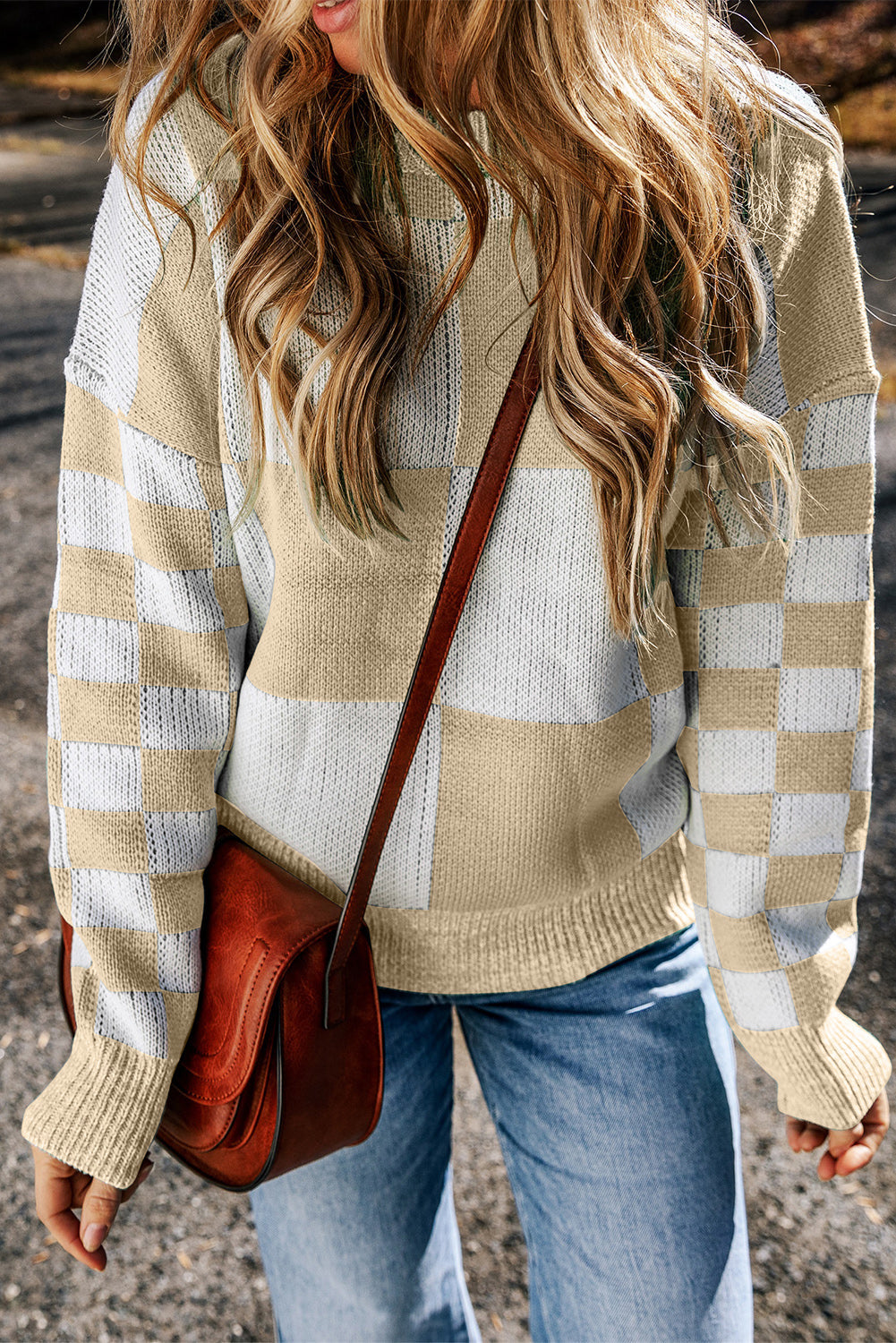 Vivifira Print Drop Shoulder Sweater