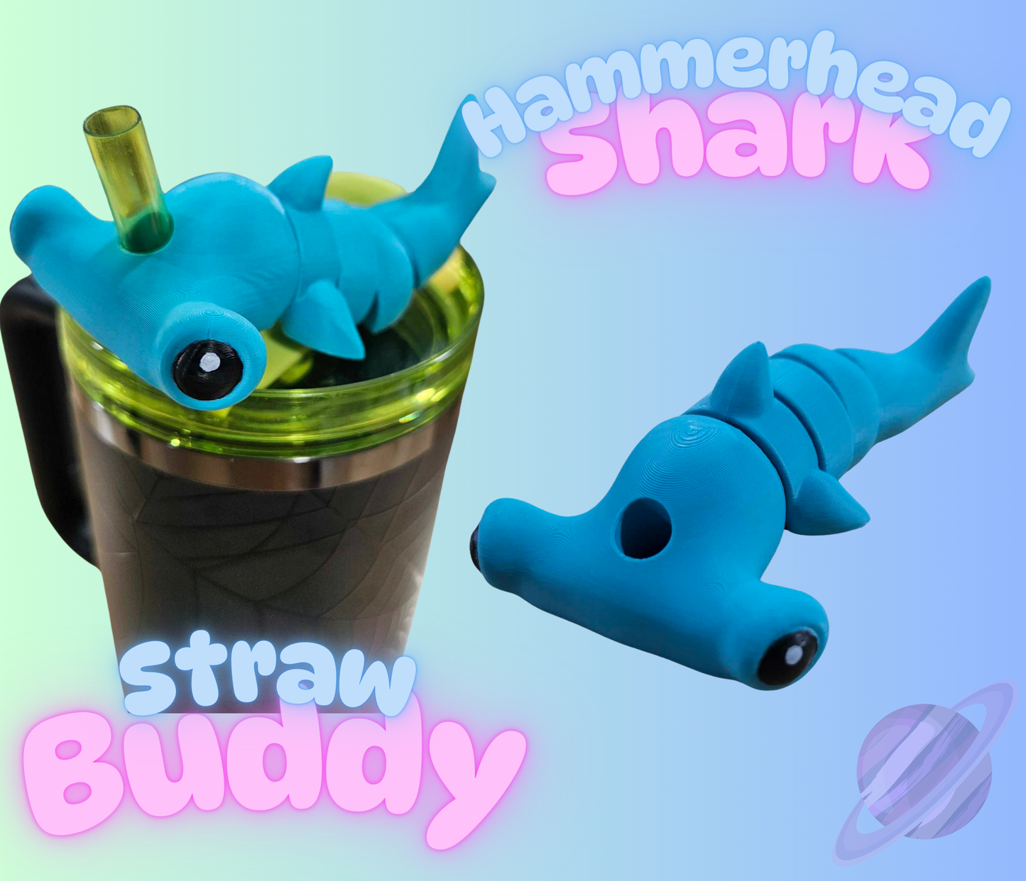 HAMMERHEAD SHARK STRAW BUDDY