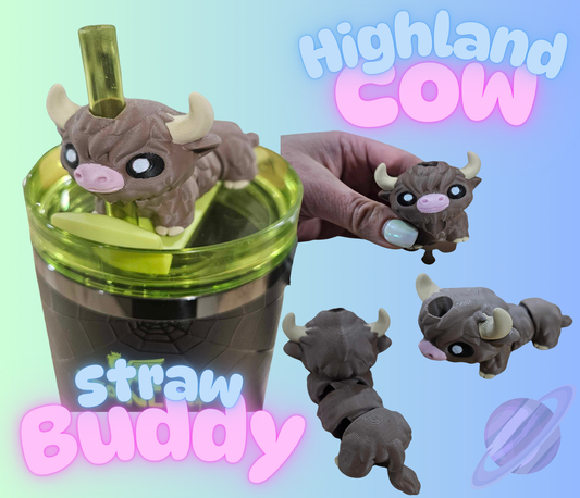 HIGHLAND COW STRAW BUDDY