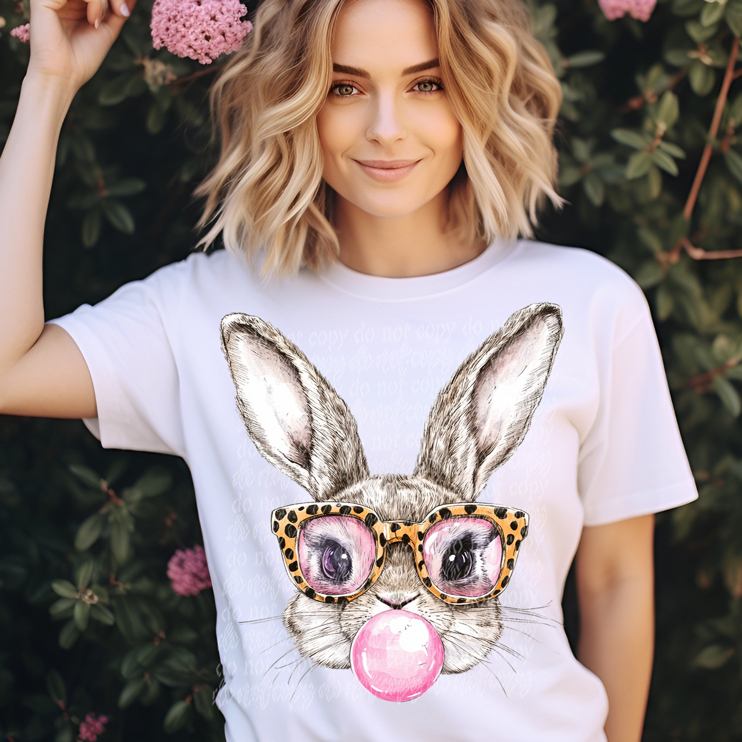 LEOPARD GLASSES BUNNY TEE