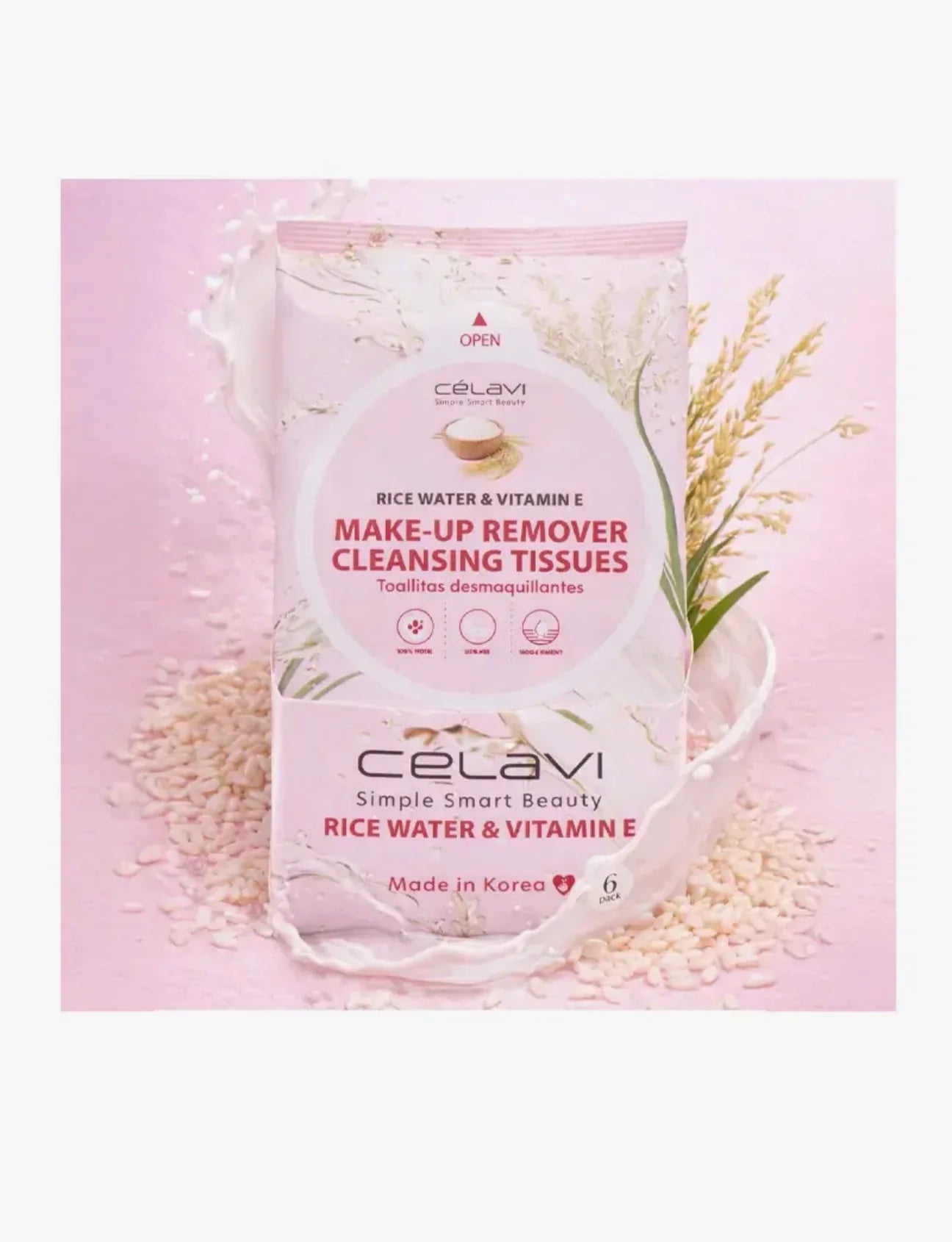 CELAVI BRAND MAKEUP WIPES - 30 COUNT