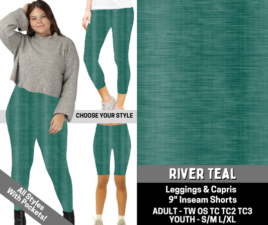Preorder! Closes 6/15. ETA Sept. River Teal Combo Legging Lengths
