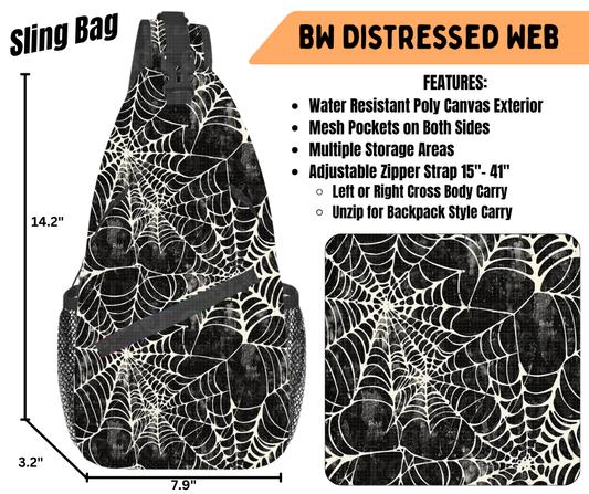 Preorder! Closes 6/22. ETA Sept. BW Distressed Web Sling Bag