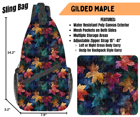 Preorder! Closes 6/22. ETA Sept. Gilded Maple Sling Bag