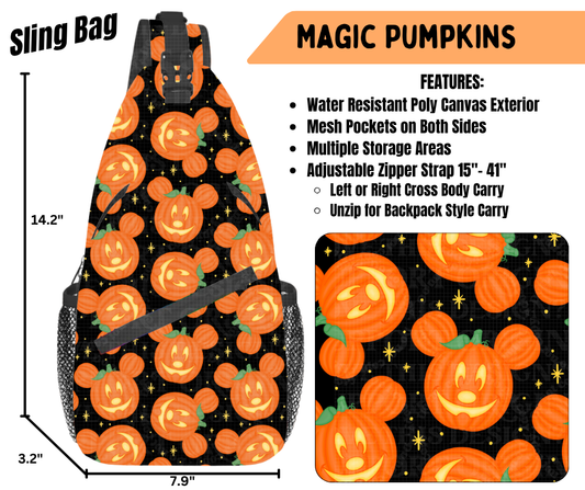 Preorder! Closes 6/22. ETA Sept. Magic Pumpkins Sling Bag
