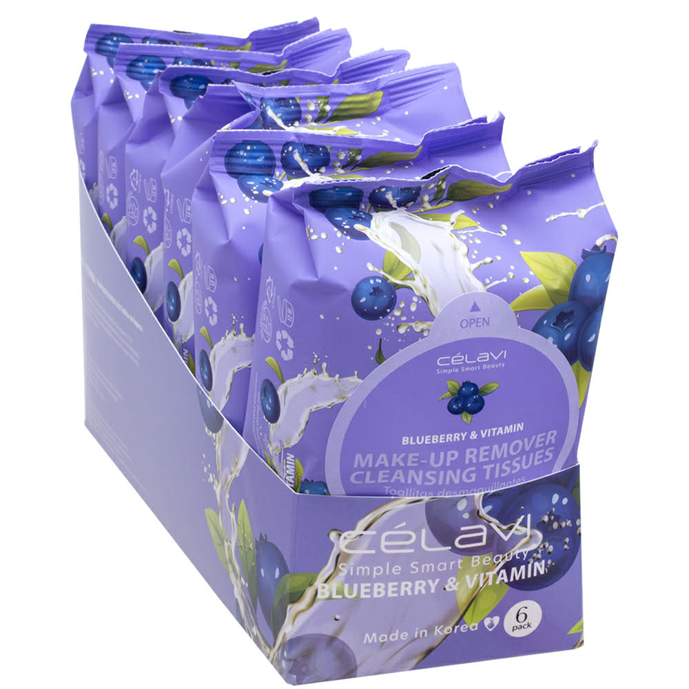 BLUEBERRY CELAVI MAKEUP REMOVER CLEANSING WIPES REMOVING TOWELETTES -  The InvenTORI Nook