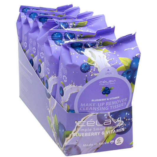 BLUEBERRY CELAVI MAKEUP REMOVER CLEANSING WIPES REMOVING TOWELETTES