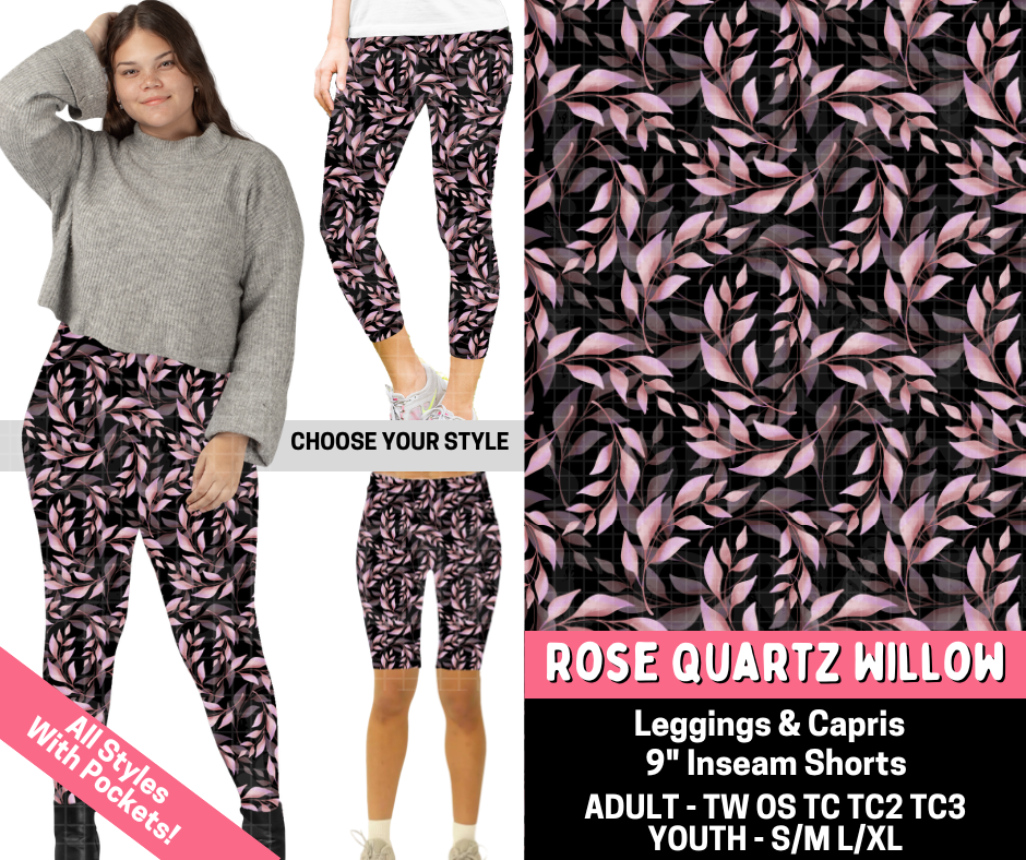 Preorder! Closes 5/28. ETA Aug. Rose Quartz Willow Combo Legging Lengths