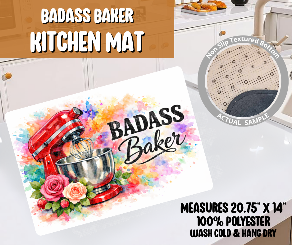 Preorder! Closes 6/8. ETA Sept. Badass Baker Kitchen Mat
