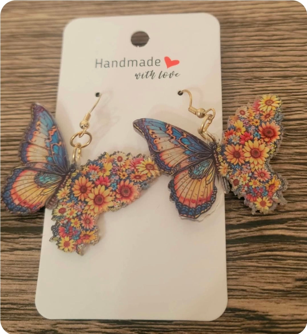 Floral Butterly Earrings