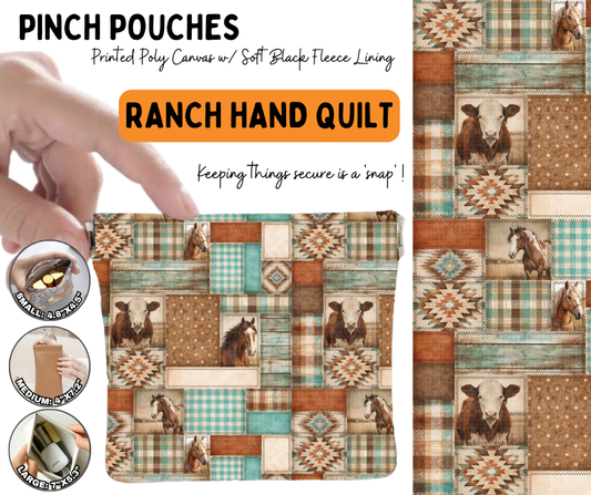 Preorder! Closes 6/17. ETA Sept. Ranch Hand Quilt Pinch Pouches in 3 Sizes