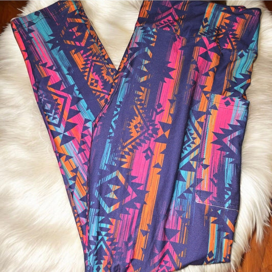 Aztec Leggings With Pockets OS -  The InvenTORI Nook