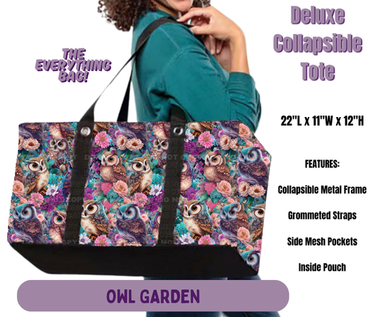 Preorder! Closes 5/14. ETA Aug. Owl Garden Collapsible Tote