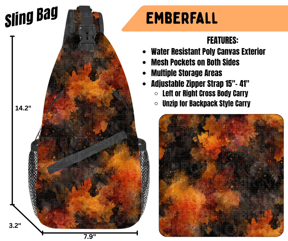 Preorder! Closes 6/22. ETA Sept. Emberfall Sling Bag