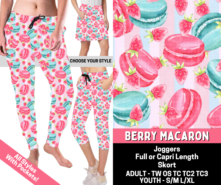Preorder! Closes 5/28. ETA Aug. Berry Macaron Combo Jogger Lengths & Skort