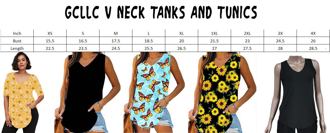 PPO - RWB FLORAL -V-NECK TANK