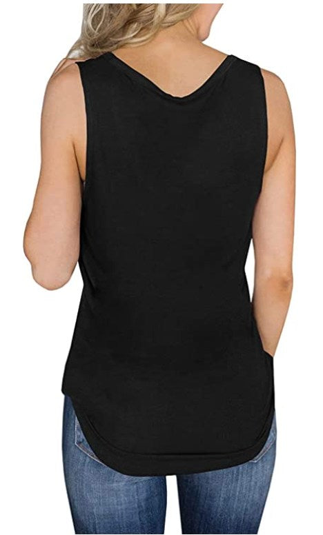 PPO 5 RUN-SOLID NAVY-V-NECK TANK